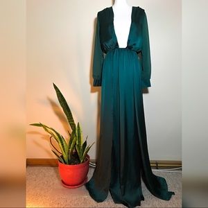 NWT Missord Green Long Sleeve Split Slit Small